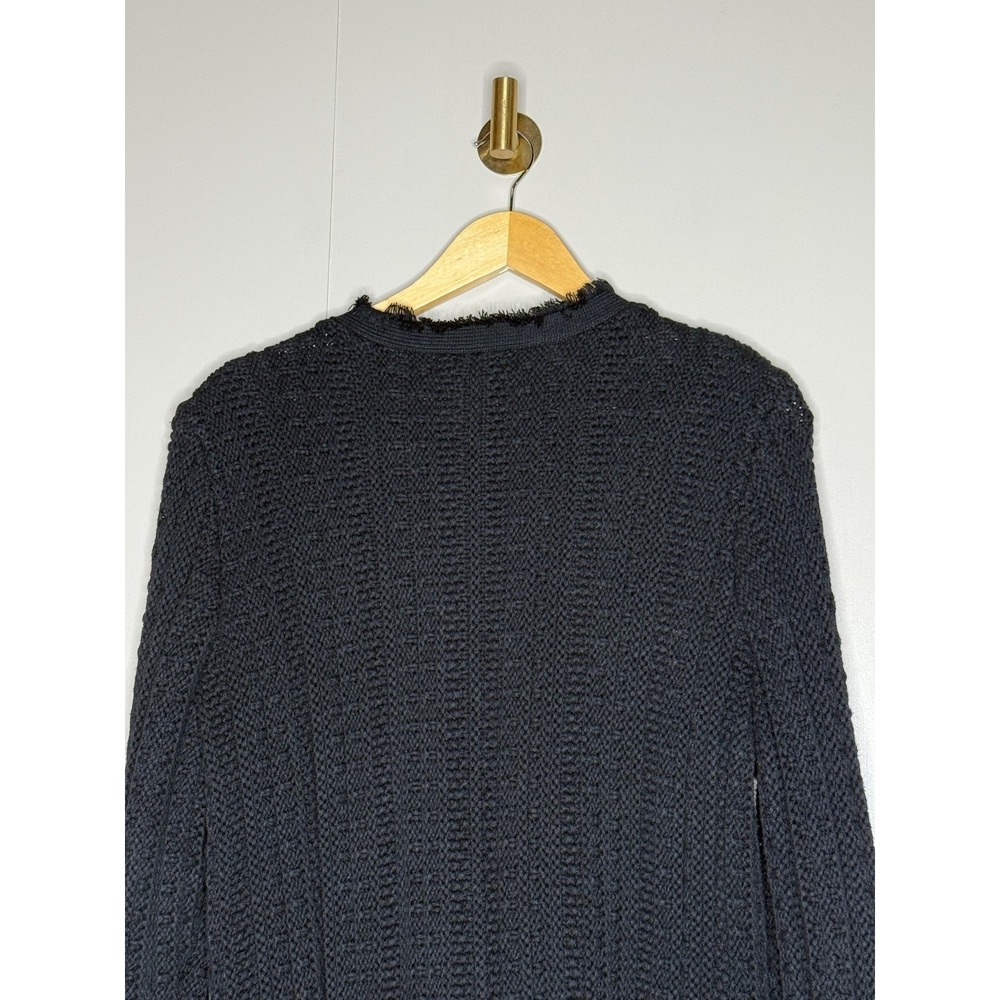 TTahari Black Textured Knit Cardigan Jacket Gold Crest Buttons Preppy - Picture 7 of 9
